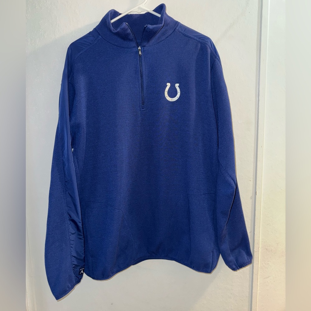 Antigua Indianapolis Colts Quarter Zip Pullover Blue XL NFL